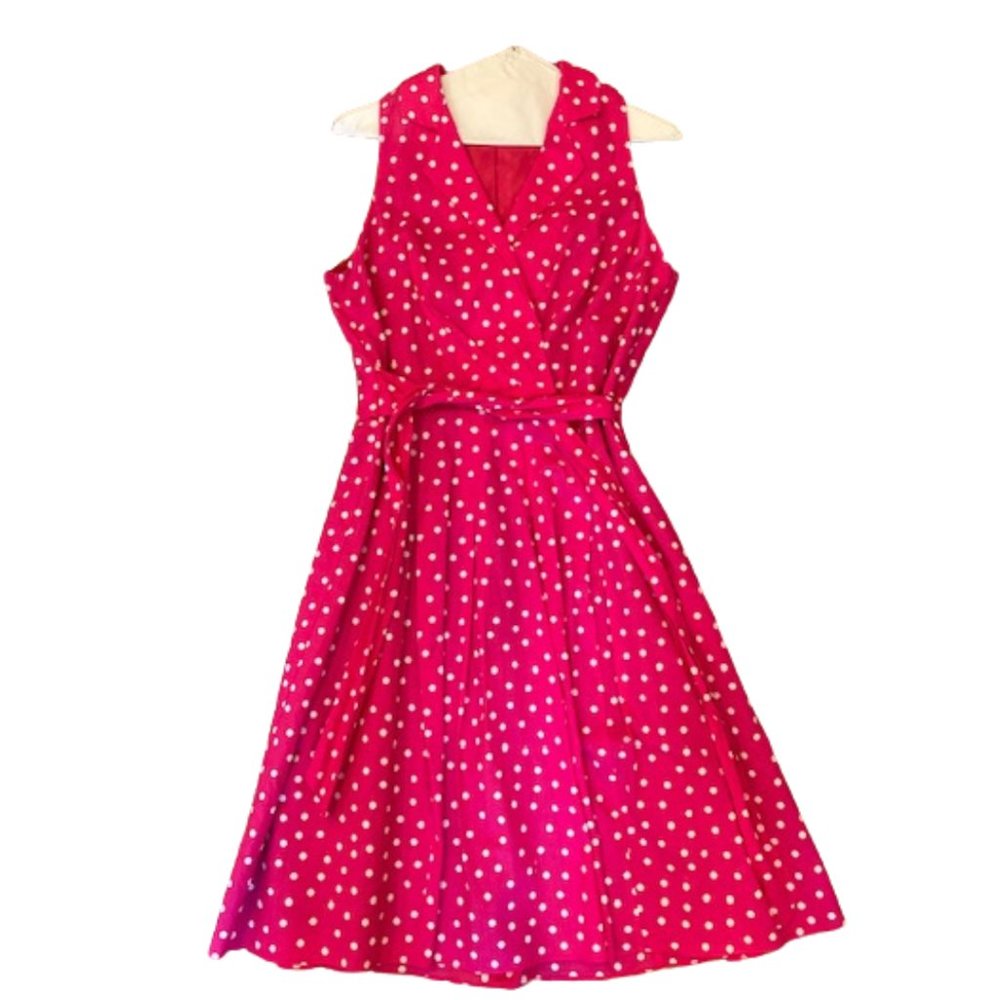 Retro Pink Polka Dot Dress by Evan Picone